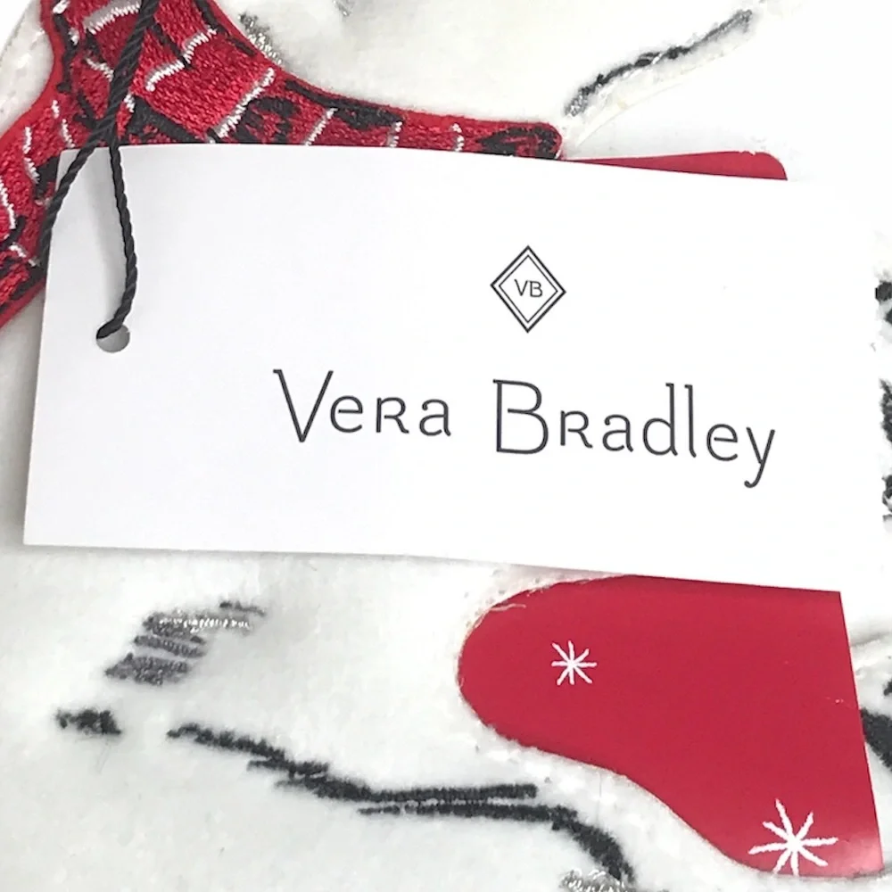 Vera Bradley Gift Card Bag Charm Beary Merry White